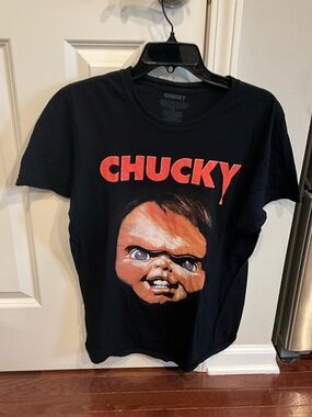 Chucky Graphic Tee with Red Logo Size Medium